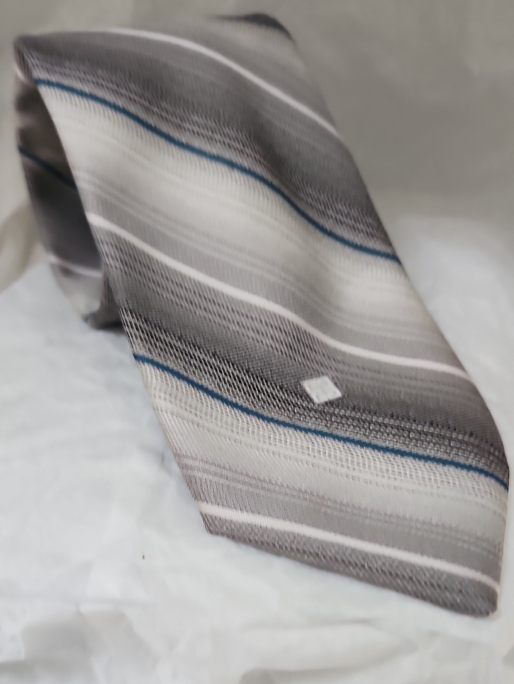 Givenchy Men's Striped Silk Tie in Gray and Blue